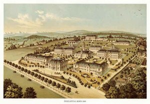 L'Hôpital de l'Ile de Berne (L'Hôpital universitaire de Berne), 1884. Source: Staatsarchiv des Kantons Bern, Insel II 1471.