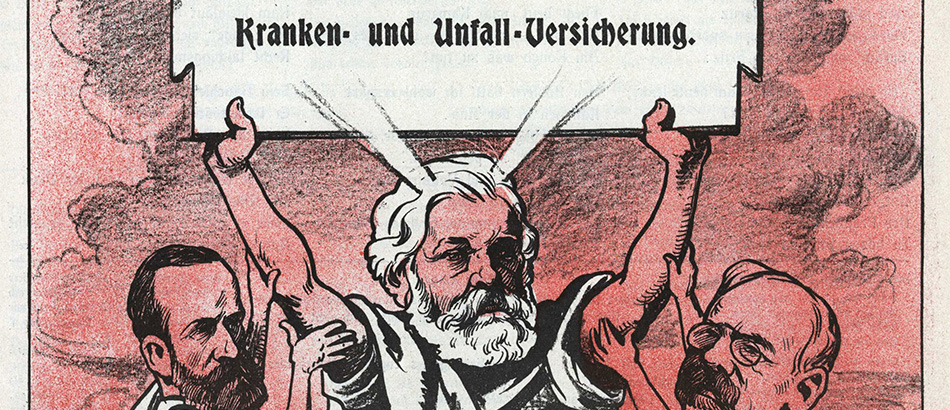 Caricature de Forrer à l’image de Moïse, Nebelspalter, 3 février 1912. Utilisation autoritée par les éditions Nebelspaler, Horn.