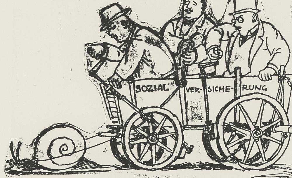 Assurances sociales: le nouveau moyen de transport de la Confédération. Archives sociales suisses, Zurich