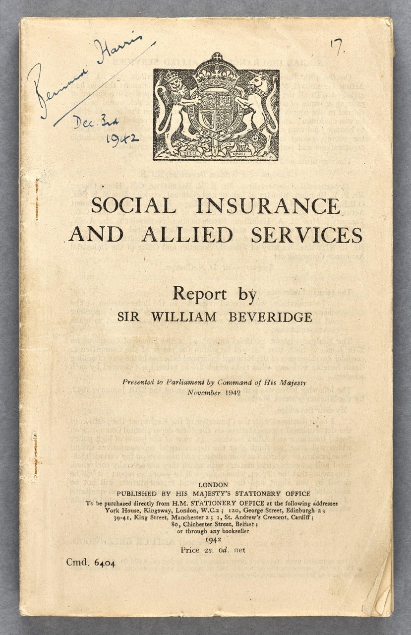 Assurance sociale et services connexes (rapport Beveridge), 1942, Archives parlementaires, BBK/D/495.