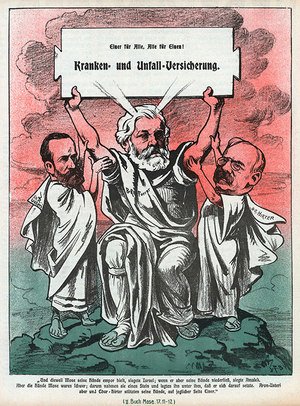 Caricature de Forrer à l’image de Moïse. Source: Nebelspalter, 3 février 1912. Utilisation autoritée par les éditions Nebelspaler, Horn.