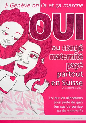 Oui au congé maternité, 2004. Source: Bibliothèque de Genève, Da 2757.
