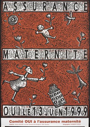 Affiche "Oui à l'assurance maternité" de 1999. Source: Bibliothèque de Genève, Da 2918.