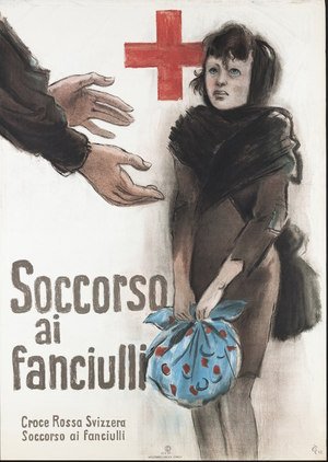 Croix-Rouge suisse, aide aux enfants 1942 (affiche). Source: Zürcher Hochschule der Künste / Museum für Gestaltung Zürich, Collection d'affiches, Nr. 86-0800.
