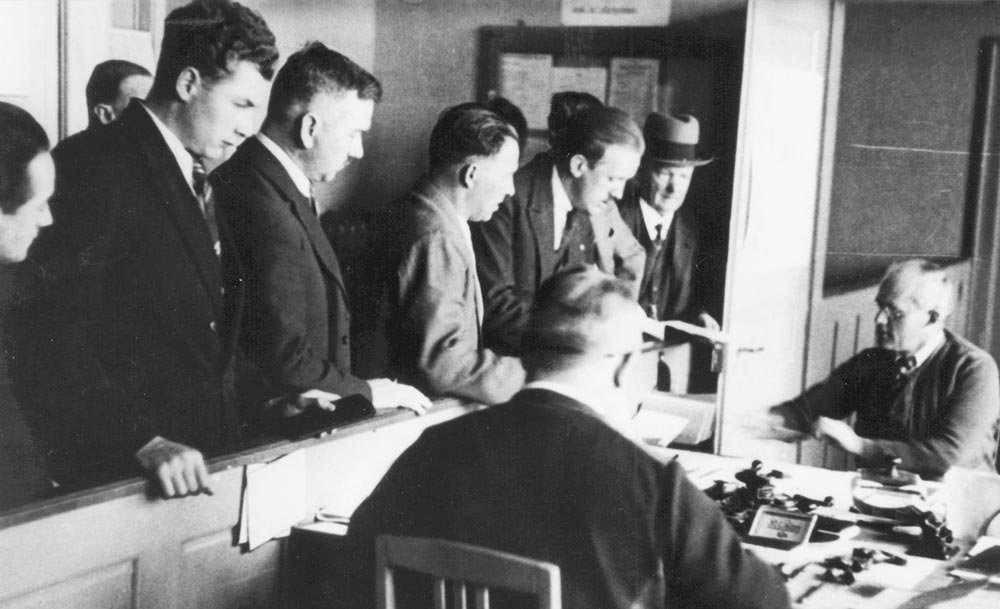 Chômeurs durant les années 1920, Archives sociales suisses, Zurich.