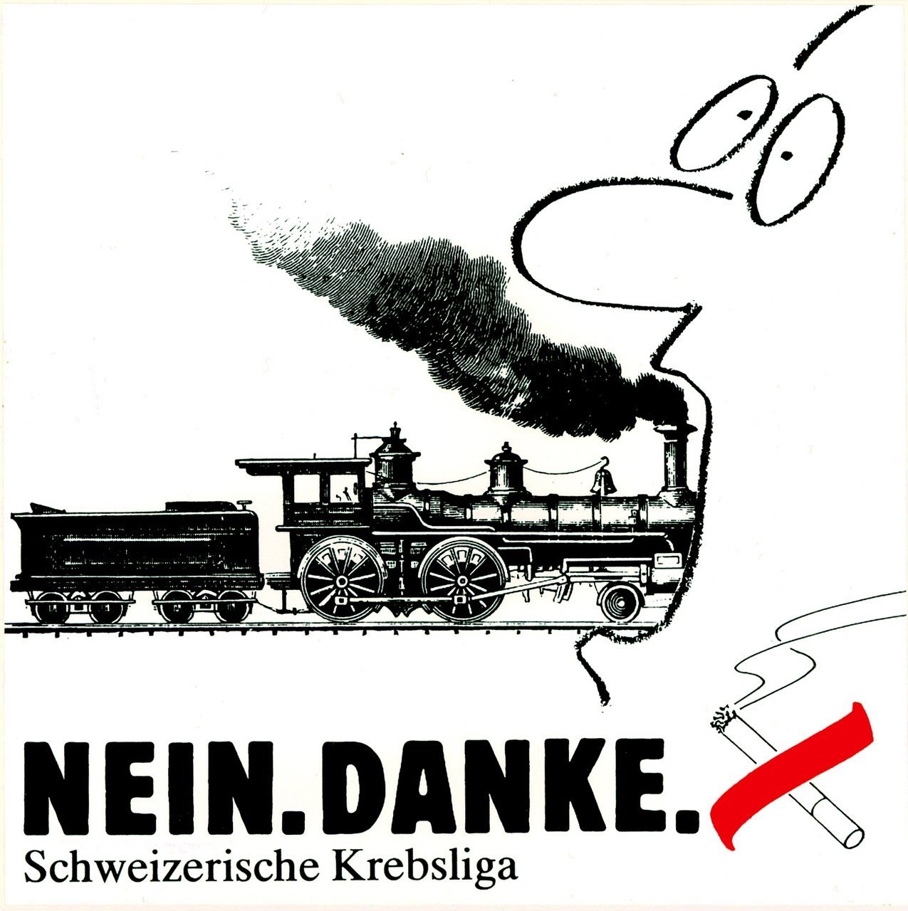 "Nein. Danke." Ligue Suisse contre le cancer. Source: Archives sociales suisses, Zurich, F Ob-0001-09.