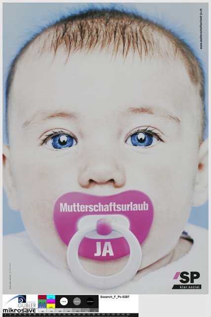 Affiche du PS à l’occasion de la votation du 26 septembre 2004. Archives sociales suisses, Zurich, référence : F Pc-0287.