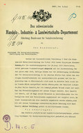 Demande du Département fédéral du commerce, de l’industrie et de l’agriculture concernant les heures supplémentaires à l’Office fédérale des assurances sociales, 9 juillet 1914. Archives fédérales suisses, Berne.