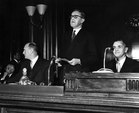 Le conseiller fédéral Max Petitpierre à la Conférence régionale du BIT, 1955. ILO, Photo Gallery, Bild: e11043, Copyright International Labor Organization.